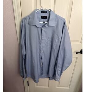 Patrick James Signature Collection Men's Blue Cotton Dress Shirt 17.5 36/37